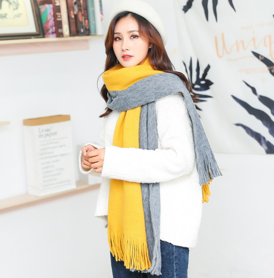 Unisex Wool Contrast Scarves (Multiple Colors)