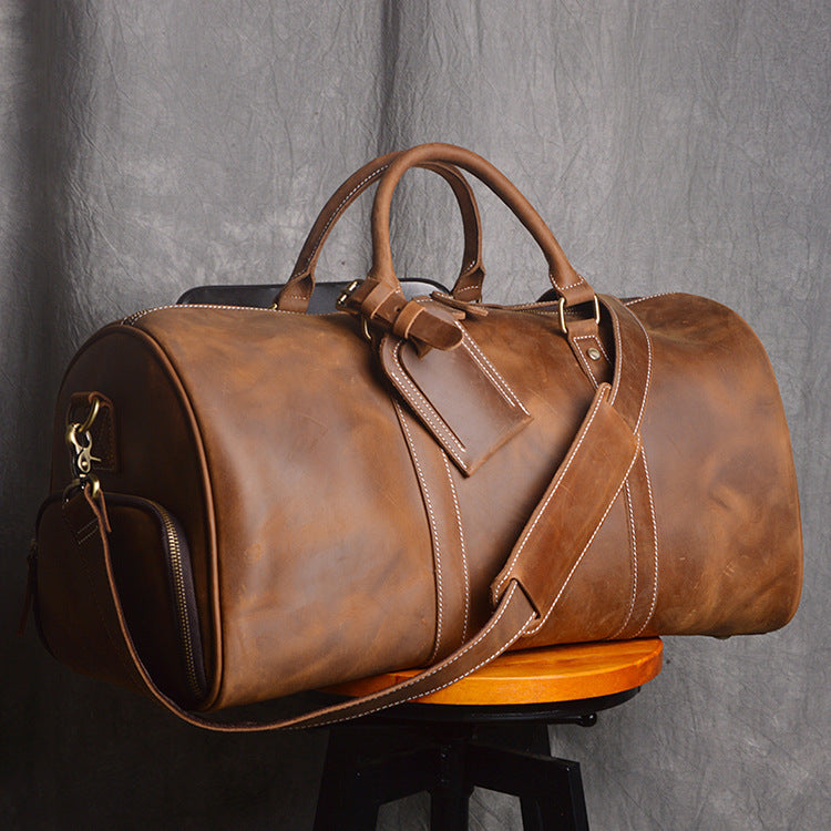 Retro Leather Duffle Bag w/Shoe Compartment (Multiple Colors)