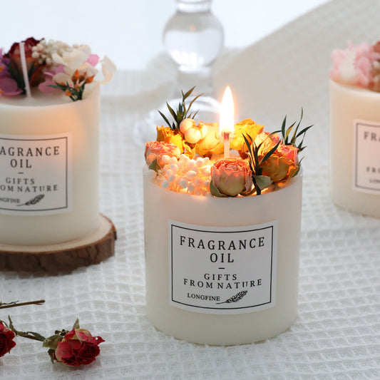 Dried Flowers Romantic Candles (Multiple Colors & Scents)