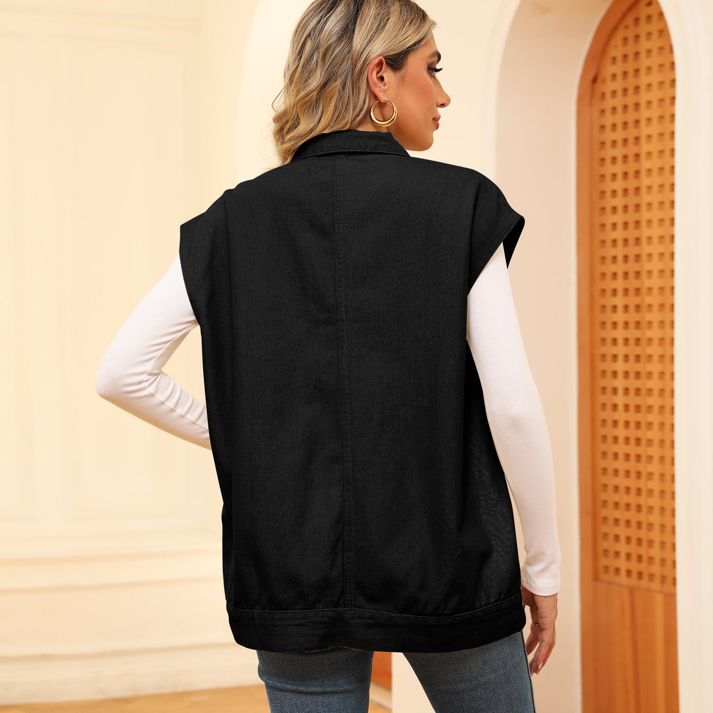 Women's Denim Vest With Big Pockets (Multiple Colors)