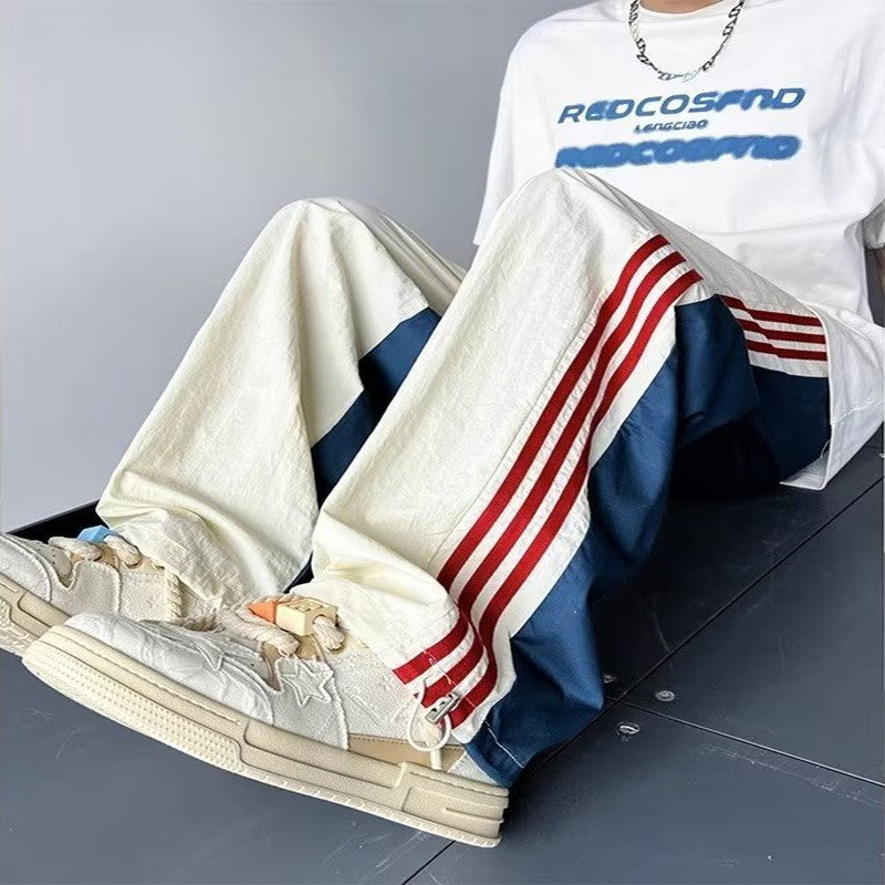 Contrast Track Pants w/Three Red Stripe Detail (Navy/White)