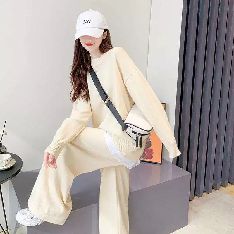 Women's Graceful And Fashionable Fake Two Pieces Sweaters Suit Set (Multiple Colors)