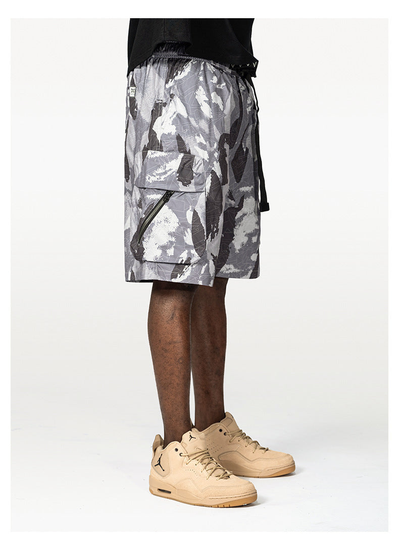 Mens Abstract Camouflage Cargo Shorts (Multiple Colors)