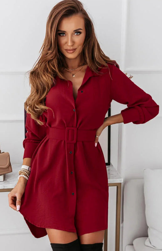 Woman's Casual Shirt Dress (3 Colors)