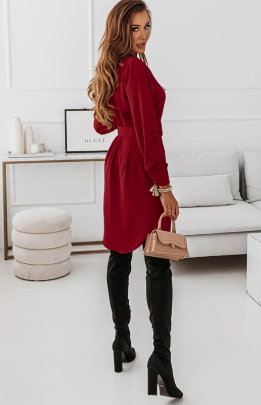 Woman's Casual Shirt Dress (3 Colors)