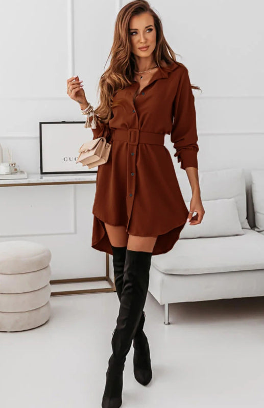 Woman's Casual Shirt Dress (3 Colors)